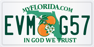 FL license plate EVMG57