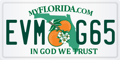 FL license plate EVMG65