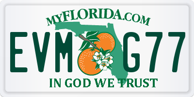FL license plate EVMG77