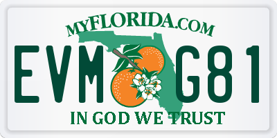 FL license plate EVMG81