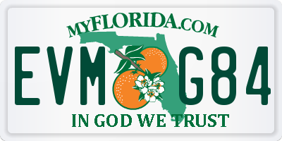 FL license plate EVMG84
