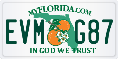 FL license plate EVMG87