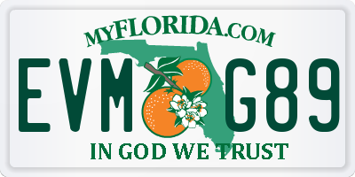 FL license plate EVMG89