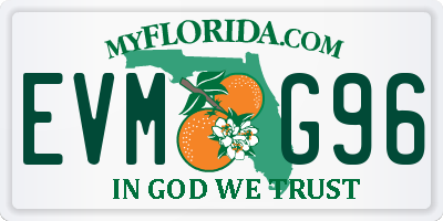 FL license plate EVMG96