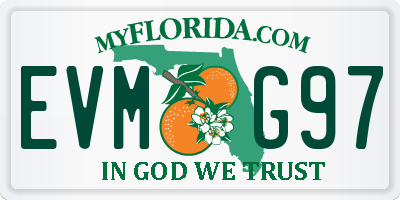 FL license plate EVMG97