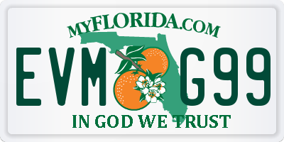 FL license plate EVMG99