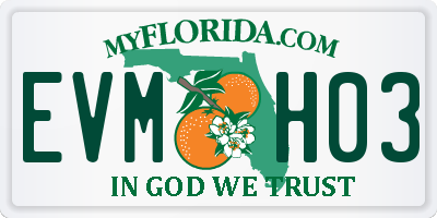 FL license plate EVMH03