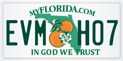 FL license plate EVMH07