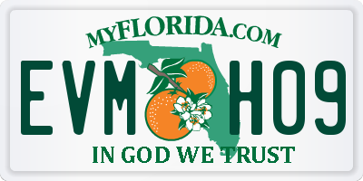 FL license plate EVMH09