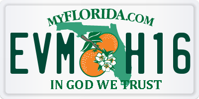 FL license plate EVMH16