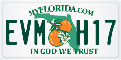 FL license plate EVMH17
