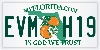 FL license plate EVMH19