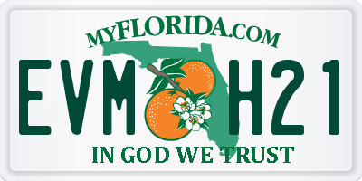 FL license plate EVMH21