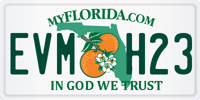 FL license plate EVMH23