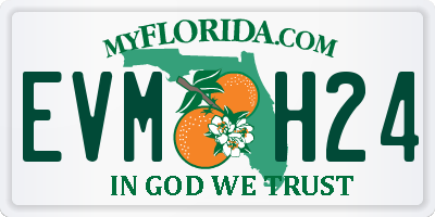FL license plate EVMH24