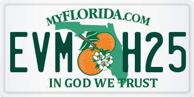 FL license plate EVMH25