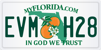FL license plate EVMH28