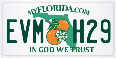 FL license plate EVMH29