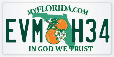 FL license plate EVMH34