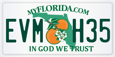 FL license plate EVMH35