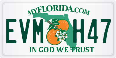 FL license plate EVMH47