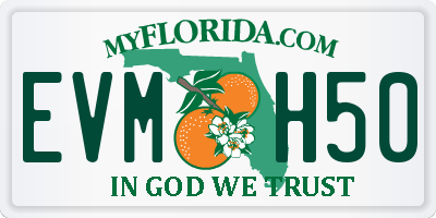 FL license plate EVMH50