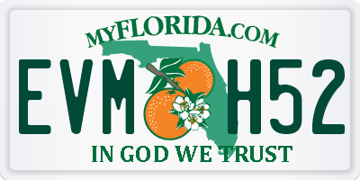 FL license plate EVMH52
