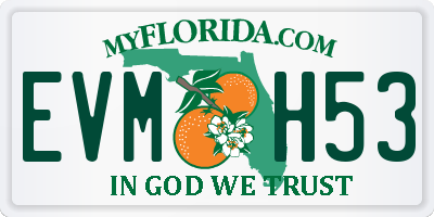 FL license plate EVMH53