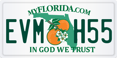 FL license plate EVMH55