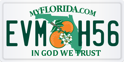 FL license plate EVMH56