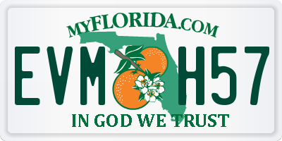 FL license plate EVMH57