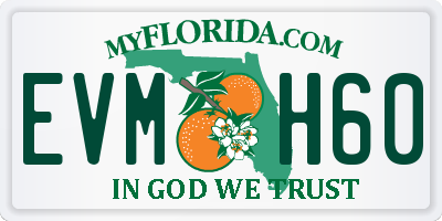 FL license plate EVMH60