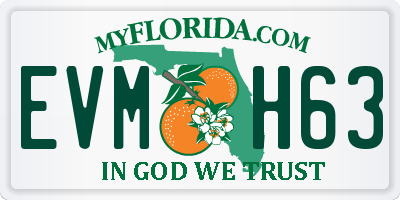 FL license plate EVMH63