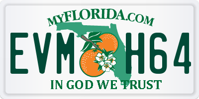 FL license plate EVMH64