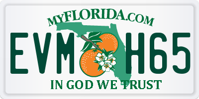 FL license plate EVMH65