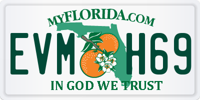 FL license plate EVMH69
