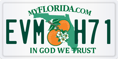 FL license plate EVMH71