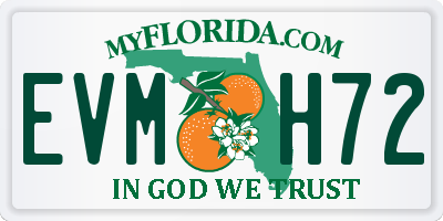 FL license plate EVMH72