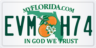 FL license plate EVMH74