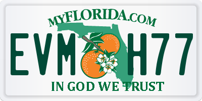 FL license plate EVMH77