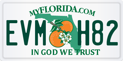 FL license plate EVMH82
