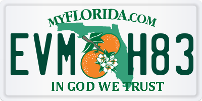 FL license plate EVMH83