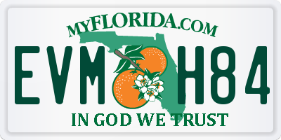 FL license plate EVMH84
