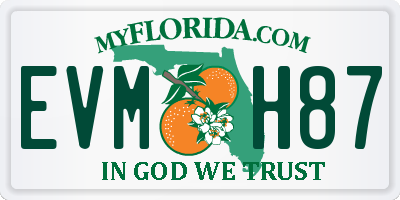 FL license plate EVMH87