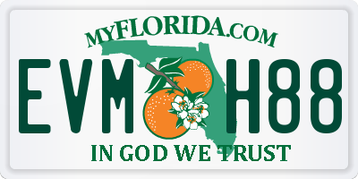 FL license plate EVMH88