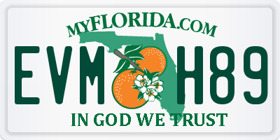 FL license plate EVMH89