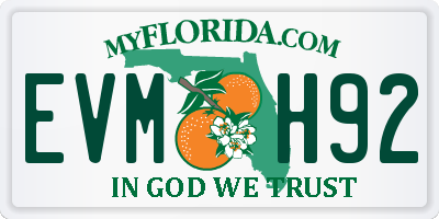 FL license plate EVMH92