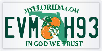 FL license plate EVMH93