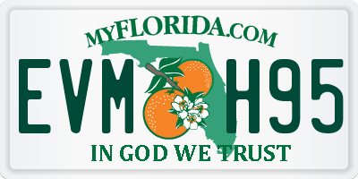 FL license plate EVMH95
