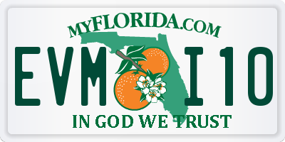 FL license plate EVMI10